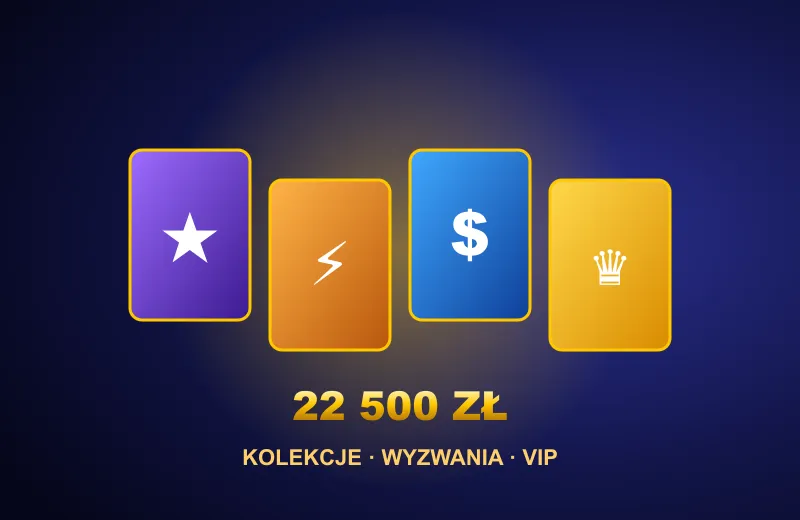 Klub VIP i kolekcje Cazeus Karty kolekcji i napis 22 500 zł – Klub VIP Cazeus Kasyno